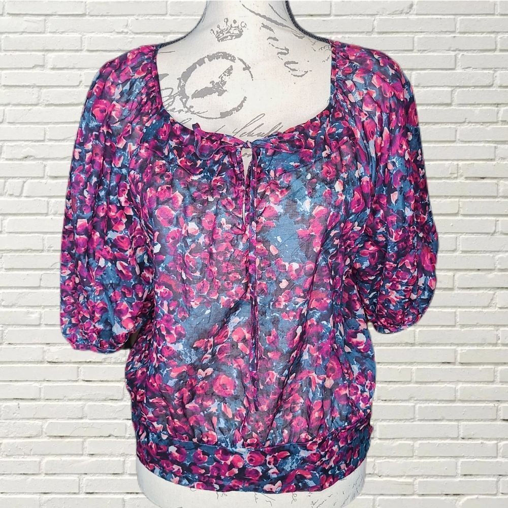 Edme & Esyllte -268 - Anthropologie floral blouse short sleeve size 6